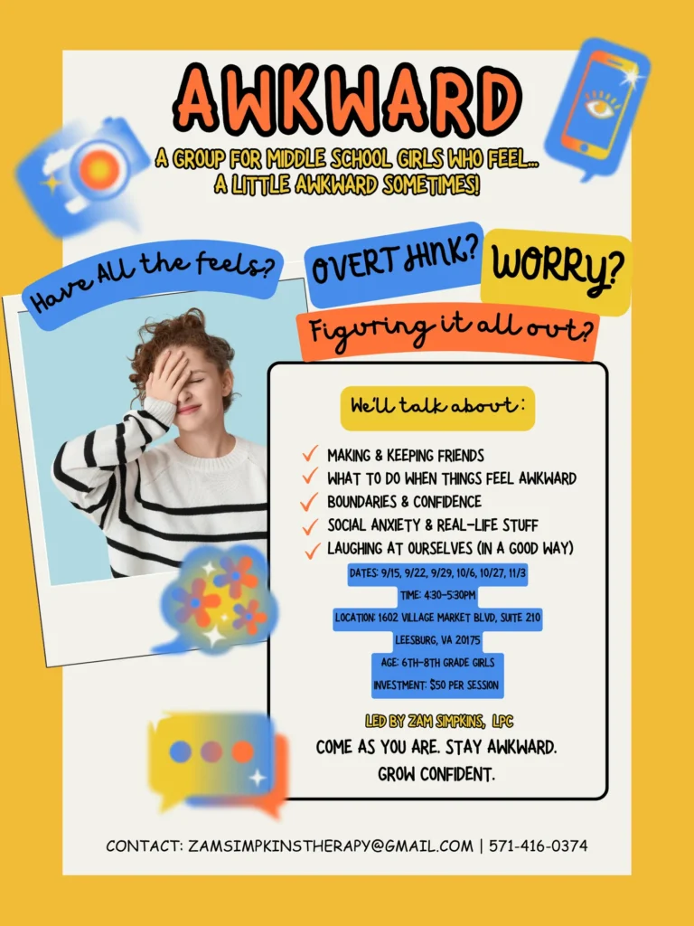 Middle School Girls Group Mondays from 4:30-5:30pm